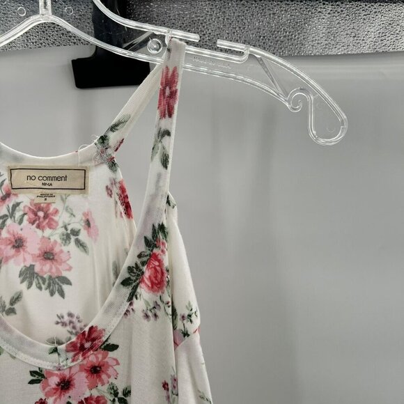 No Comment Cold Shoulder Short Sleeve Floral Top Hi-Low Womens Size Small - Picture 3 of 12